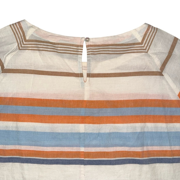 Anthropologie The Odells Sabbia Peplum Top Size M - White, Orange - Picture 11 of 11